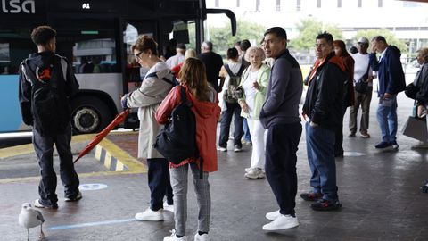 Colas en la estaci�n de autobuses de A Coru�a