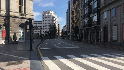 Las calles de Oviedo, sin gente