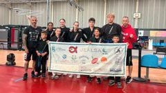 Integrantes de la entidad barbanzana que se desplazaron al torneo luso.