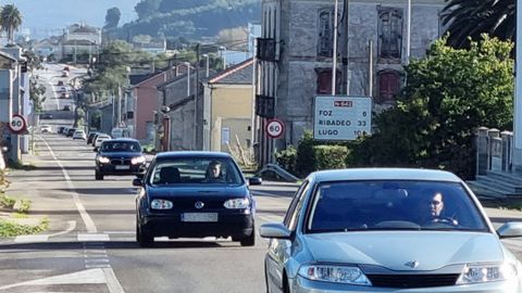 Carretera de la costa en A Maria a la altura de Cangas de Foz