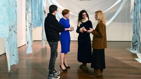 Javier Otero, Pilar Murias, Luciana Rago y Paula Cabaleiro, en la inauguraci�n de la muestra en Fonseca