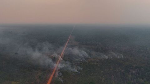Imagen de un incendio en la selva amaz�nica brasile�a.