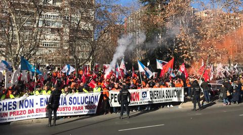 Concentraci�n de los trabajadores de Alcoa en Madrid