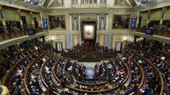 Vista xeral do hemiciclo durante o acto institucional celebrado no Congreso dos Deputados.