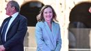 La primera ministra de Italia, Giorgia Meloni, este lunes en su visita a la etapa del Giro de Italia en Roma.