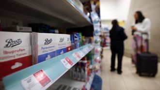 Paracetamol a la venta en una farmacia de Londres.