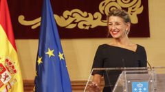 La vicepresidenta segunda Yolanda D�az, el pasado mes de septiembre en un acto en Santiago