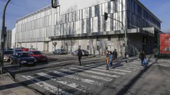 Paso de peatones del pabell�n de Os Remedios, en diciembre del 2020