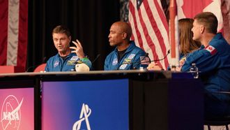 Rueda de prensa de la tripulaci&oacute;n de la misi&oacute;n Artemis 2 de la NASA.