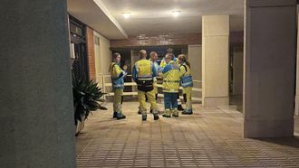 Emergencias de Madrid en el lugar del asesinato.