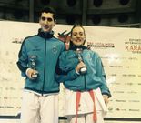 �ngel Guill�n junto a Nerea Bellido, los medallistas.