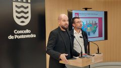 Ivn Puentes y Manuel Faria este martes en el Concello de Pontevedra