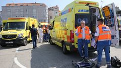 Los pasajeros recibieron asistencia sanitaria en el muelle de O Grove