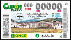 El cup�n de la ONCE homenajea a la descarga de Cangas del Narcea