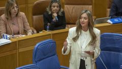 La conselleira de Pol�tica Social, Fabiola Garc�a, el mi�rcoles en el Parlamento