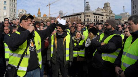 Asamblea de taxistas en Barcelona 