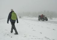 La cima del Alto do Faro estaba cubierta ayer por la ma�ana. 