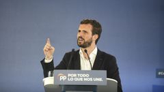 Pablo Casado, durante su mitin en Laln