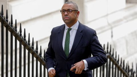 James Cleverly, este martes, a su llegada al 10 de Downing Street