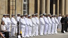 Un momento de la ceremonia de esta ma�ana