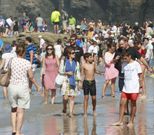 Hoy se prev� un nuevo abarroto en la playa ribadense. 