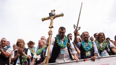 El presidente del Principado, Adri�n Barb�n, durante el Descenso Internacional del Sella
