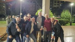 Los impulsores de la Vila dos Elfos de A Parda, en Pontevedra: Jonathan, Ivn, Adrin, Rafa, Andrs, Jos y Hctor