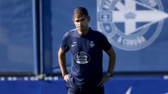 Antonio Hidalgo, en el D�por Training Center, durante un entrenamiento de esta temporada.