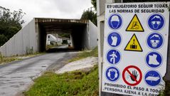 Obra de la autov�a paralizada cerca de Agualada.