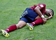 El centrocampista Tubo se lesion� en el partido del domingo frente al Alondras en Pasar�n.