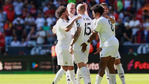 El equipo de leyendas del Real Madrid, en un partido disputado en Mxico este ao.