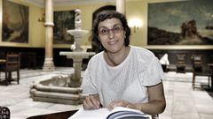 Mar Fern�ndez no Liceo, onde Carlos Casares �a � tertulia.
