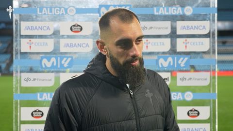 Borja Iglesias, tras el partido entre Celta y Real Madrid de este viernes.