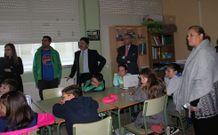 La visita, hace unos d�as en un aula del CPI Virxe da Cela. 