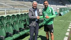 Manuel Ansede, el presidente del Racing, con Ger N�voa