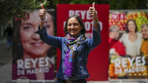 Reyes Maroto en un acto de campaa del PSOE de Madrid.