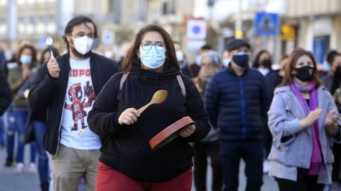La protesta en Vilagarca