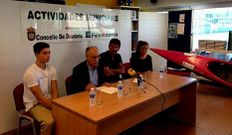 Iago Canosa, Oliete, Peque�o y Kiara, en el acto celebrado ayer.