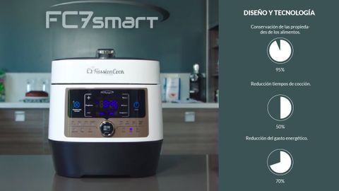 Infografia del diseño y tecnología de la FussionCook FC7 Smart