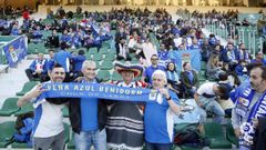 Aficion Real Oviedo Elche Martinez Valero.Buena presencia oviedista en el Mart�nez Valero