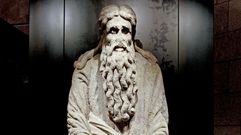 Abraham, unha das nove esculturas do Mestre Mateo procedentes da desaparecida fachada occidental da catedral de Santiago. Actualmente � propiedade da familia Franco.