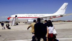 El avi�n, antes de salir de la base a�rea de Torrej�n