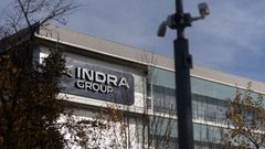 Fachada de la sede de Indra, a 25 de noviembre de 2025, en Alcobendas, Madrid (Espa�a)