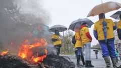 Imagen reciente de una movilizacin de la plantilla de As Somozas
