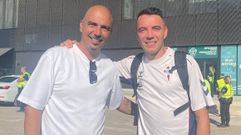 Haim Revivo y Iago Aspas, juntos tras el Elche-Celta de este domingo.