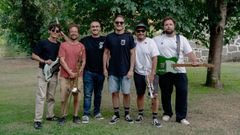 Banda Skadelos, formada por Gul�as (en la foto sustitu�do por Roberto), Roi, Alberto, Dar�o, Willy y Duni