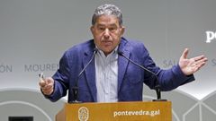 Miguel Anxo Fern�ndez Lores, alcalde de Pontevedra, este lunes en la sala de prensa del Teatro Principal
