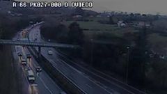 Atasco en la entrada a Oviedo