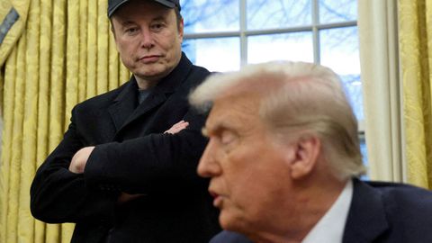 Elon Musk y Donald Trump en el despacho oval de la Casa Blanca