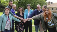 Ana Pont�n, na presentaci�n da candidatura do BNG �s elecci�ns europeas, que encabeza Ana Miranda (xunto � voceira do Bloque)